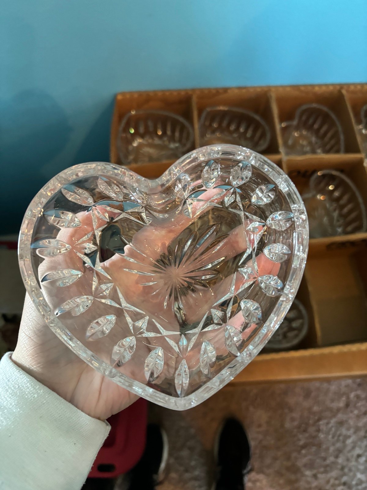 Heart glass candy dishes