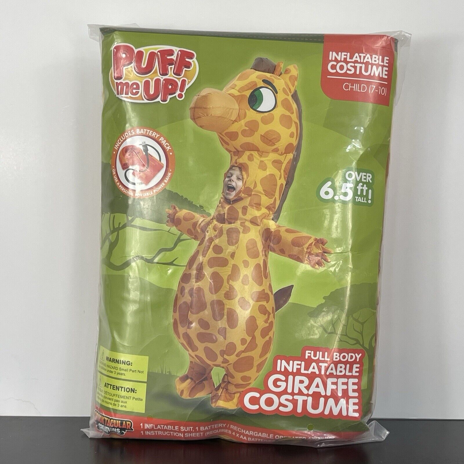 Puff Me Up Inflatable Giraffe Costume Child 7-10 Yrs Free Shipping