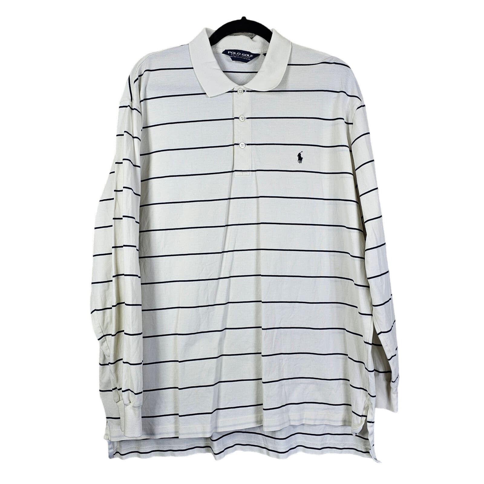 Polo Golf Ralph Lauren Shirt Mens XL Pima Cotton Stripe Pony Logo Long Sleeve
