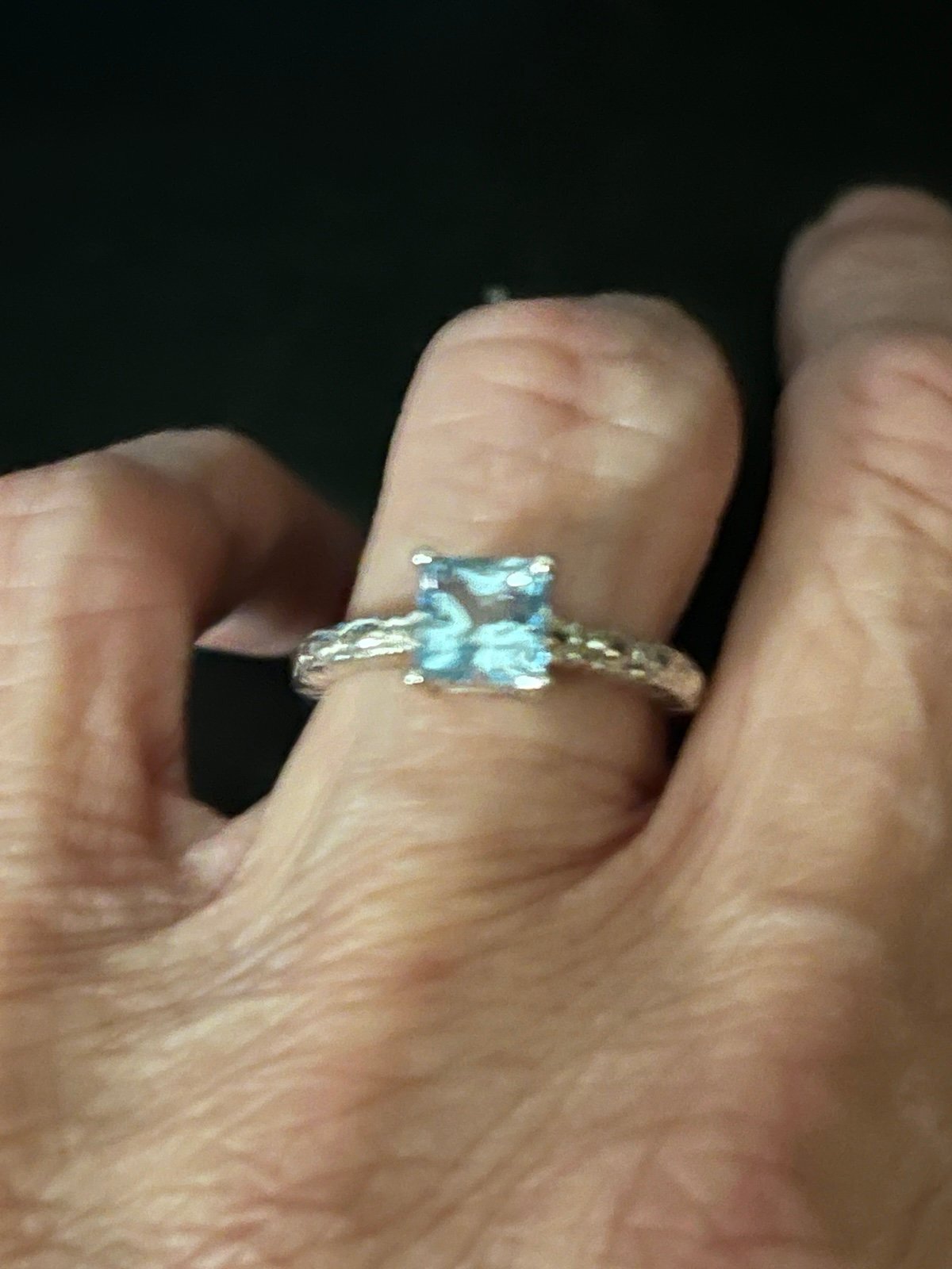 JTV - 1.26ct Princess Cut Glacier Topaz™ Rhodium Over Sterling Silver
