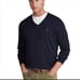 Polo Ralph Lauren V Neck Sweater Dark Navy Red Logo Large