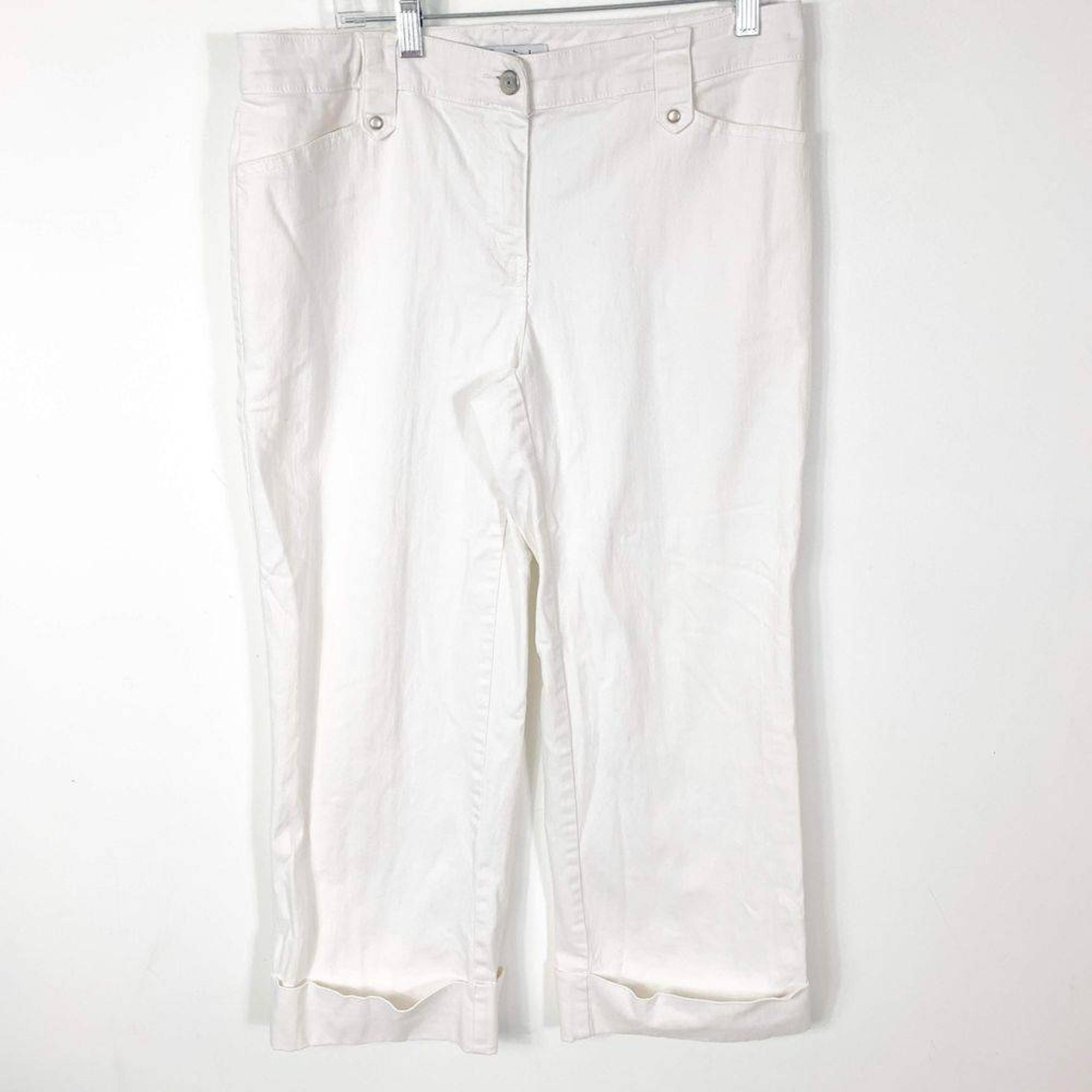 Cab White Capri Cropped Cuffed Jeans 8