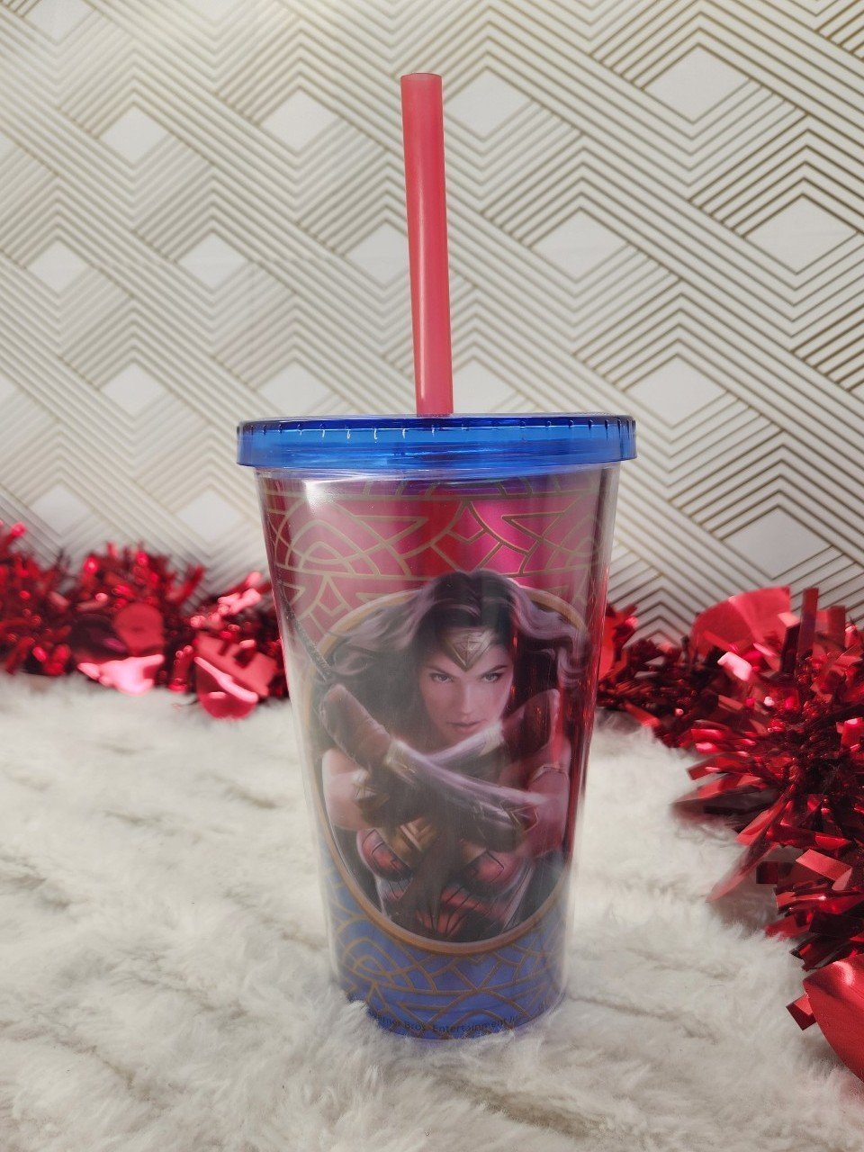 Zak! Designs DCU Wonder Woman Movie Tumbler with Red Straw