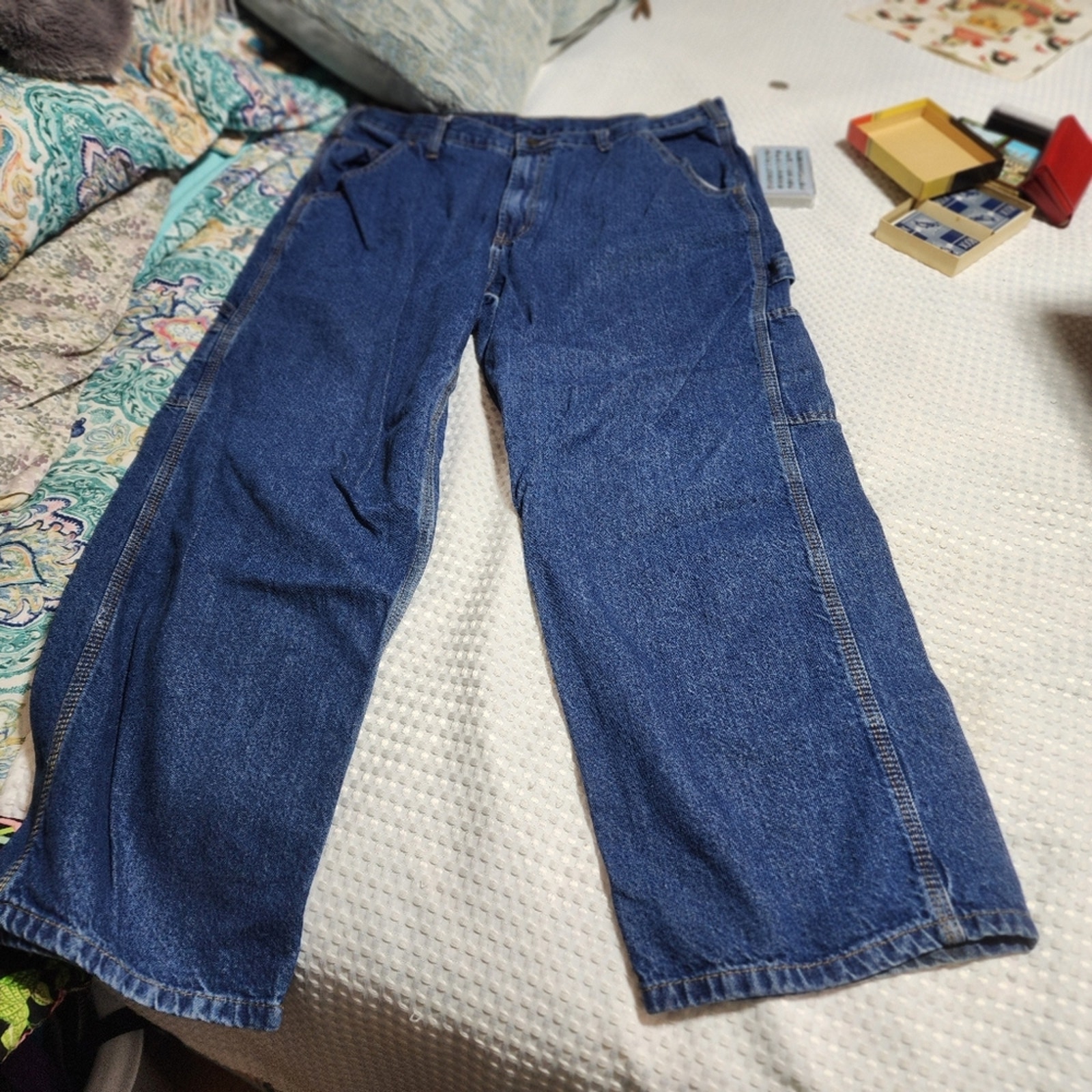 RURAL KING EUC MENS SZ 38 x 28 CARPENTER JEAN DENIM BLUE PANTS