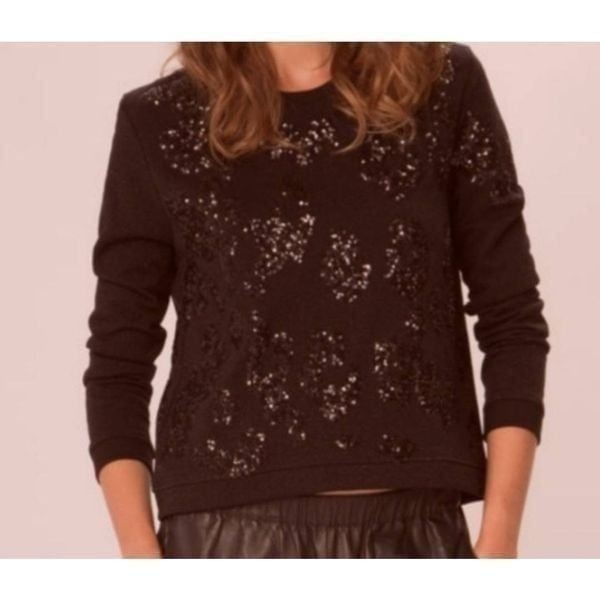 Maje Tigre black sequin Sweatshirt top sz 2