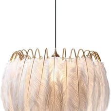 NEW Open Box KCO Lighting Nordic White Feather Chandelier Minimalist Decor Penda