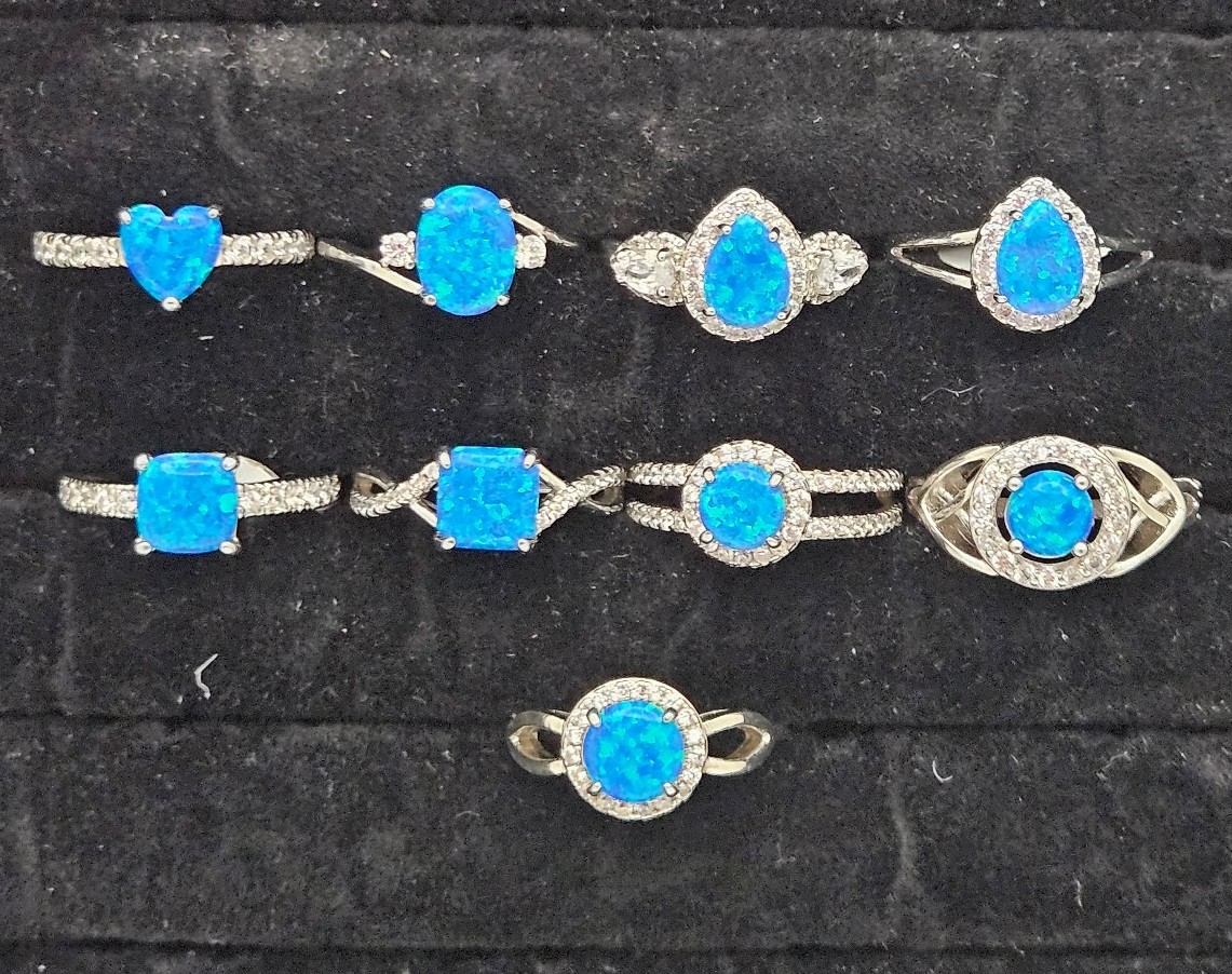 Fragrant Jewels Starry Night Near Complete Set - 9 Rings Total Sz6 and Sz7