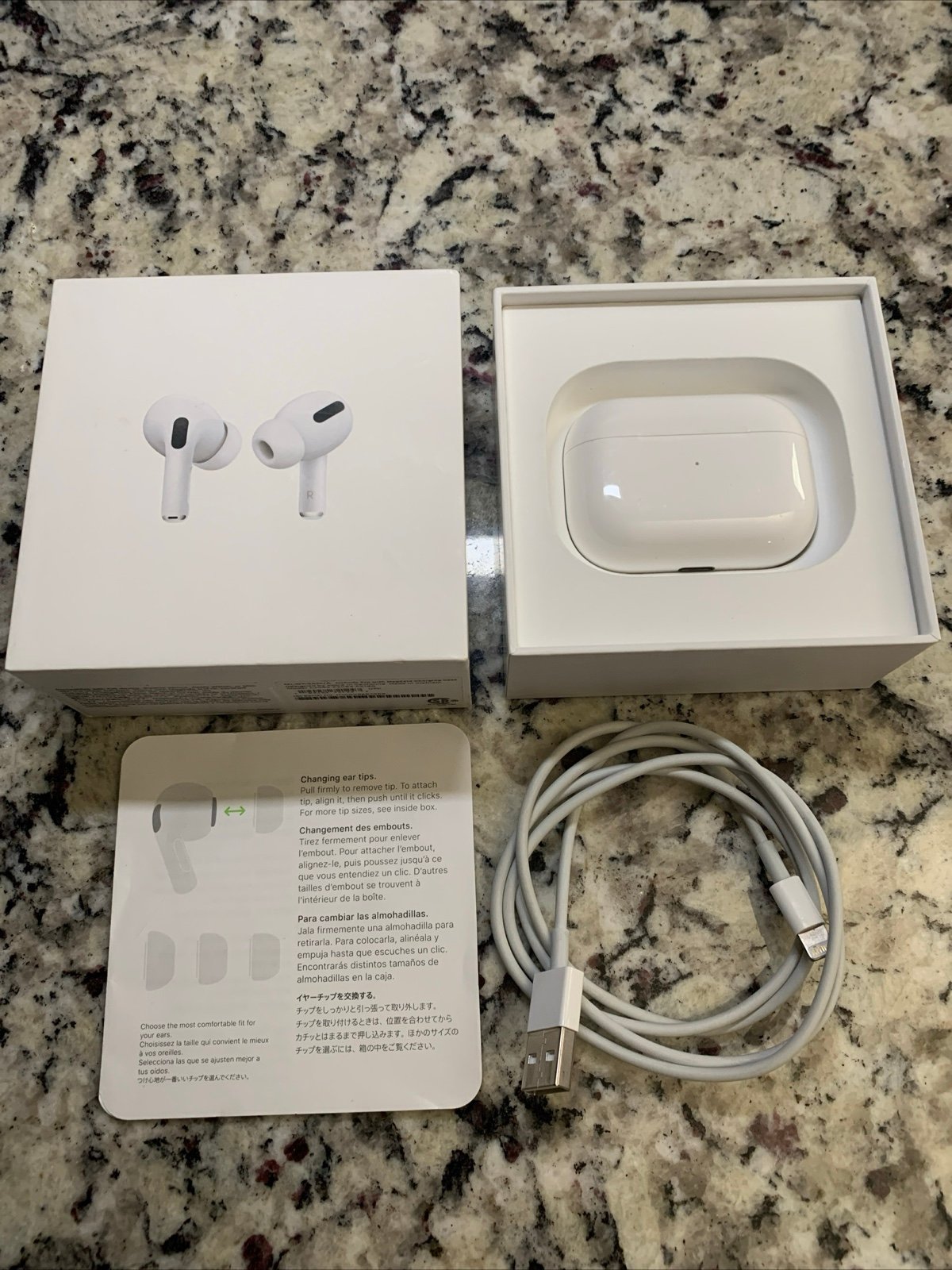 APPLE AirPods Pro w/ MagSafe Case Charging Cord Box Manual Model A2190
