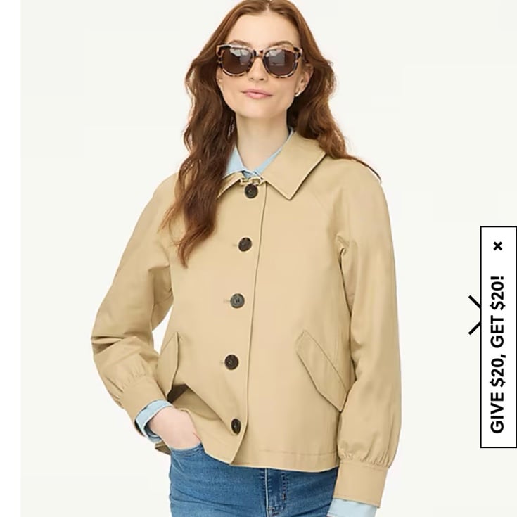 NWT J.Crew Short Utility Trench Coat XXS