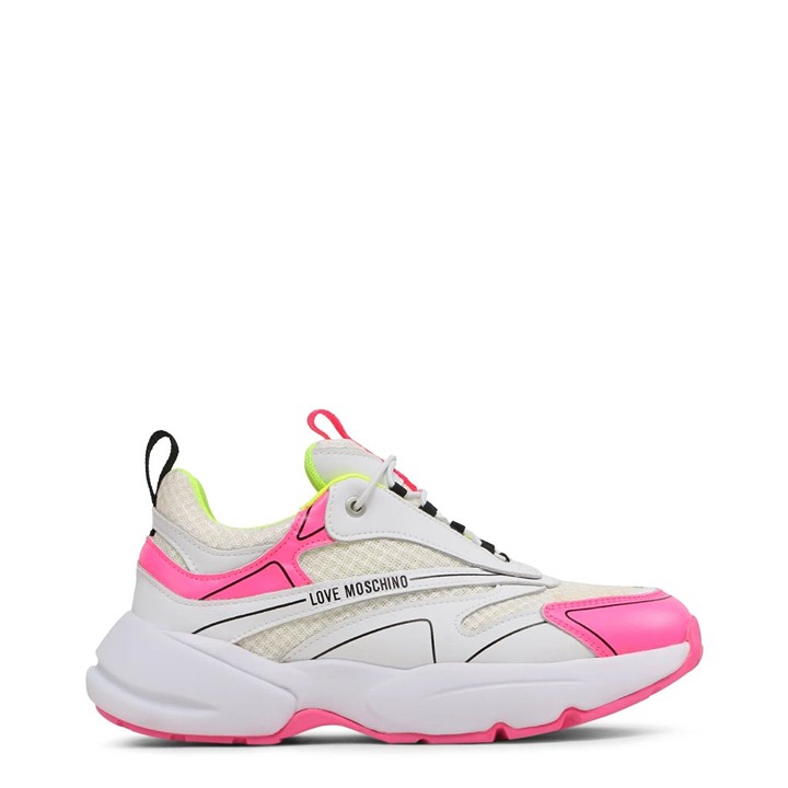 Love Moschino pink/white low top running synthetic/leather breathable sneakers