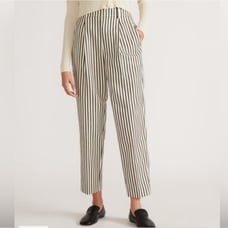 Everlane White Striped Way High Tapered Pants sz 14