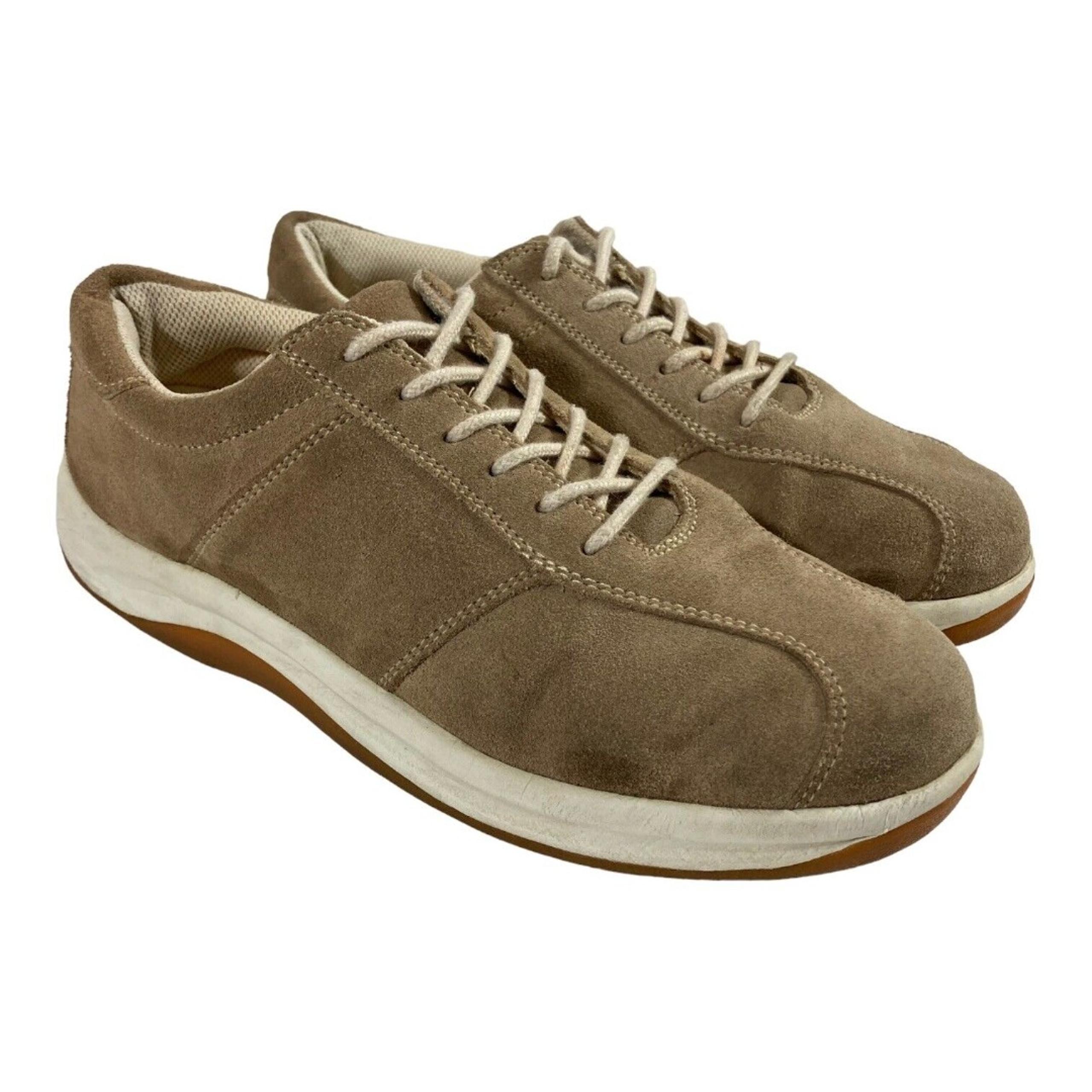Lands' End Women's Suede Oxford Style Shoes Walking Sneakers Women's 9B Tan