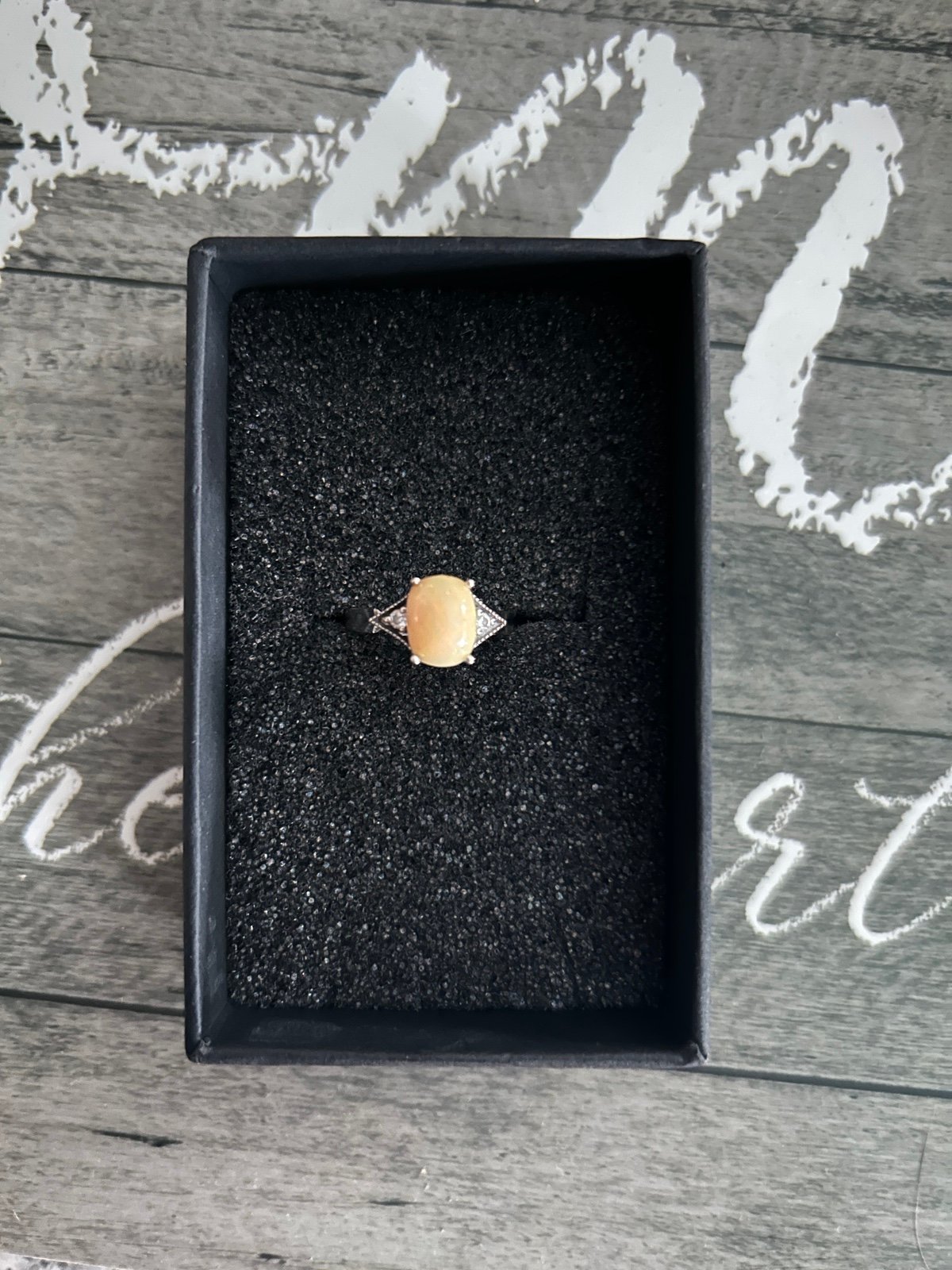 14k white gold Pure Opal w/ Diamond