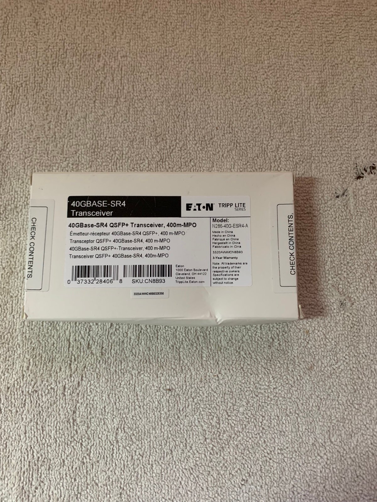Tripp-Lite N286-40G-ESR4-A 40GBASE-SR4 QSFP+ TRANSCEIVER ARISTA  New
