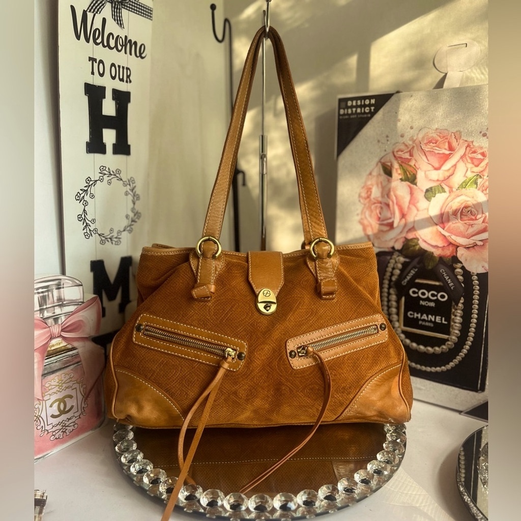Francesco Biasia Suede & Leather Vintage Handbag
