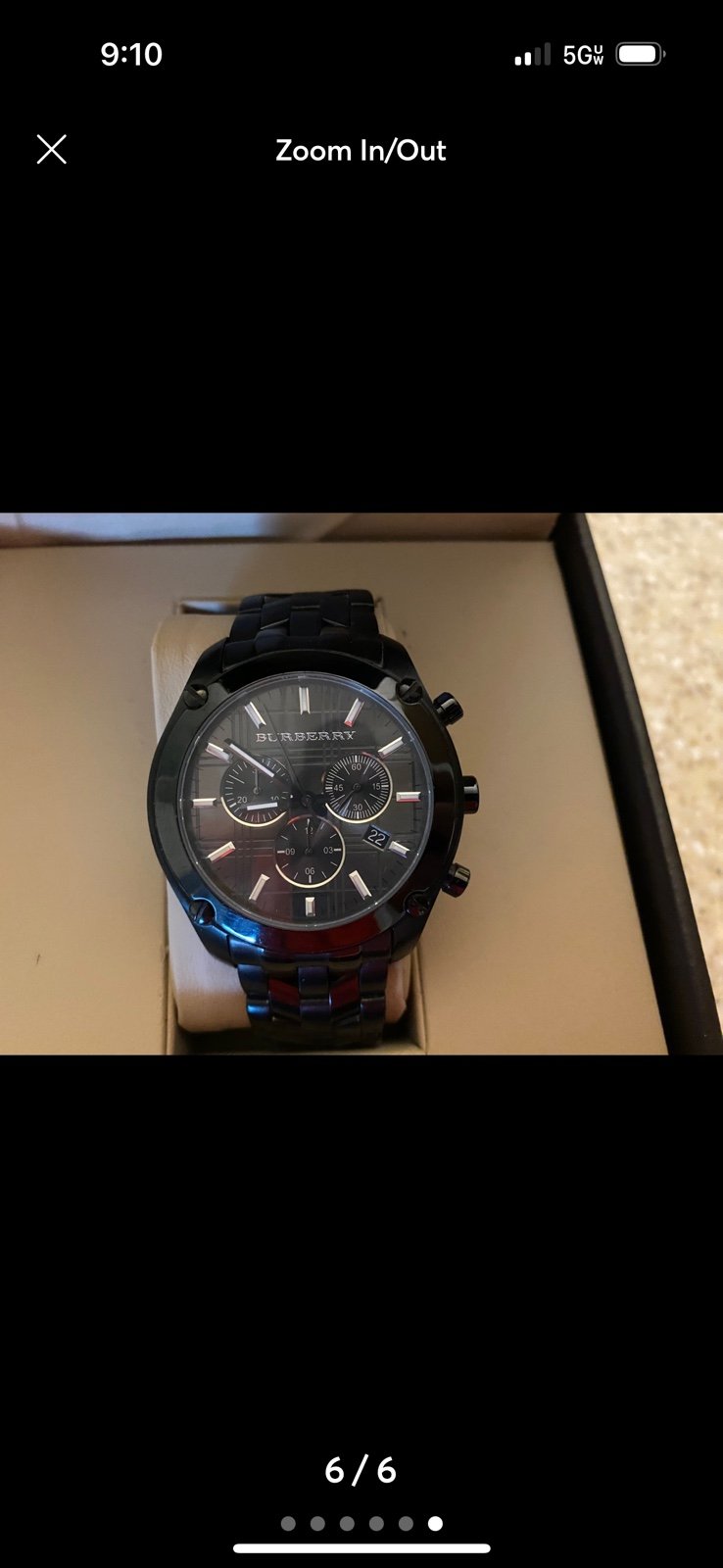 Men’s Black Burberry Steel Watch