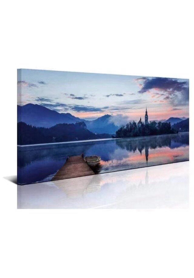 Dawn Lake Landscape Canvas Wall Art Decoration for Living Room Bedroom Nature Wi