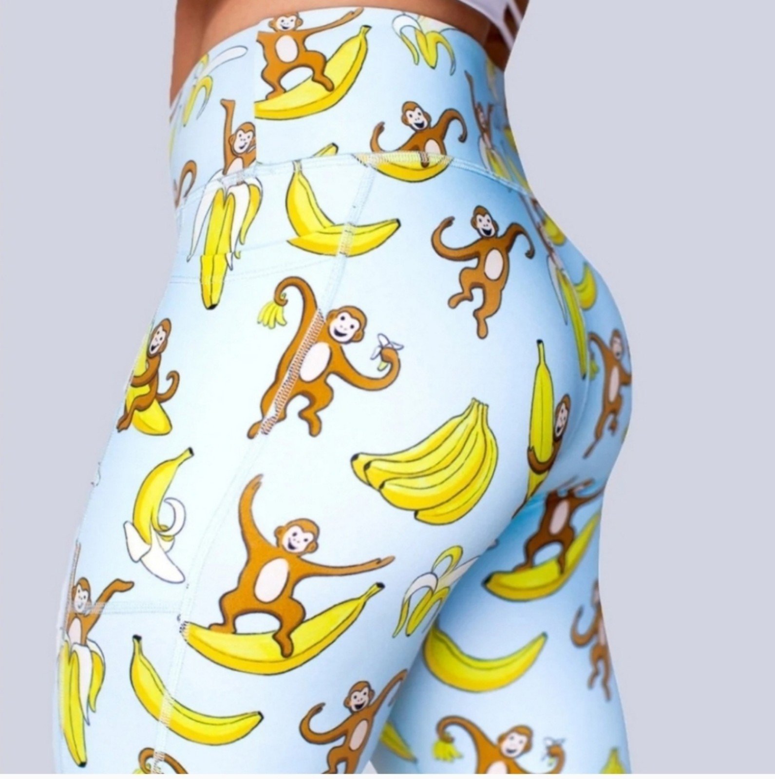 **RARE** Feed Me Fight Me Gone Bananas Mid-Rise Leggings, Size M