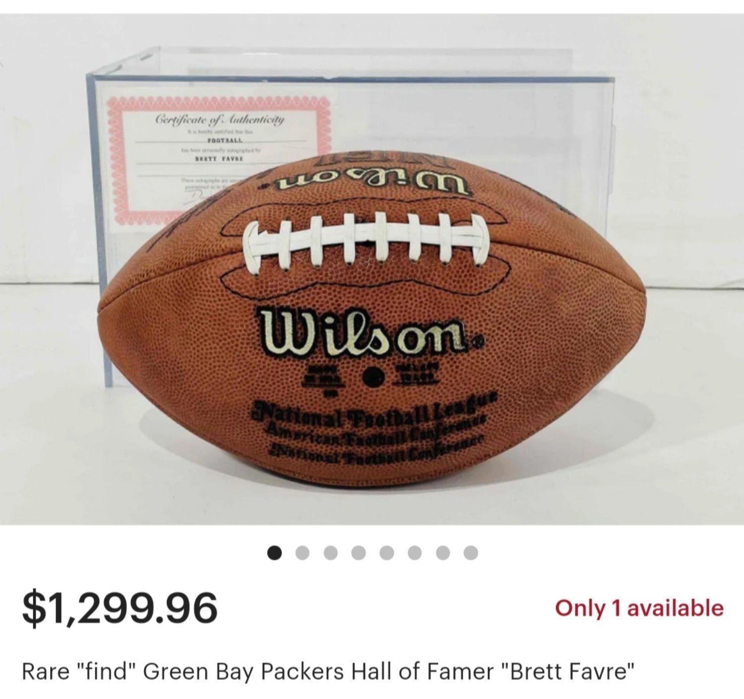 Superbowl MVP Quarterback Brett Farve Football special find Sameday shipping