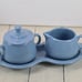 Fiesta PERIWINKLE Blue Cream and Sugar Set with Tray, Breakfast Set, Fiestaware