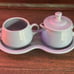 Fiesta PERIWINKLE Blue Cream and Sugar Set with Tray, Breakfast Set, Fiestaware