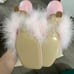 SLEEPER BRAND luxury Pink Feather Kitten Heel