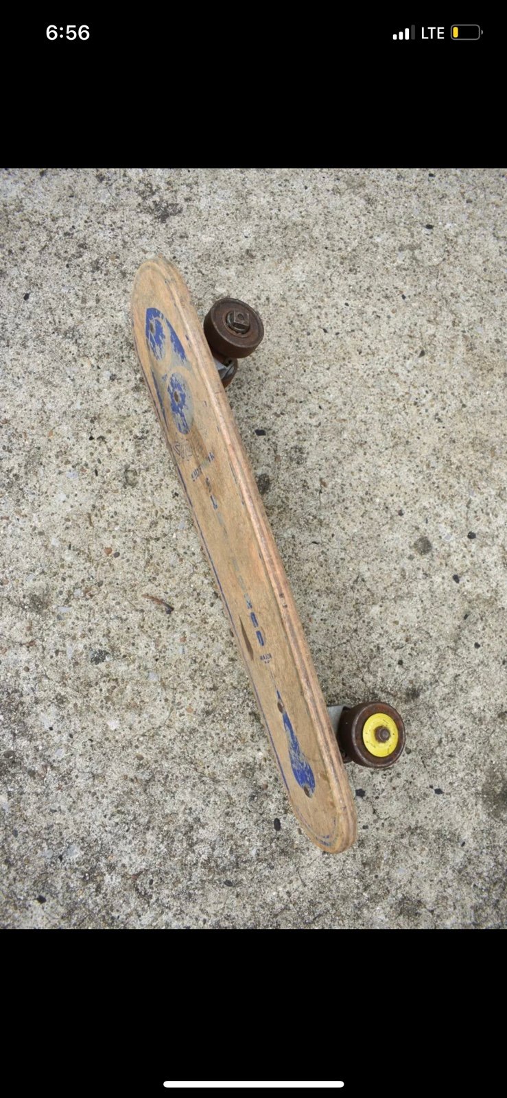 1960s Zipees Sidewalk Surfboard Major M369 Blue/Natural Wood Vintage Skateboard