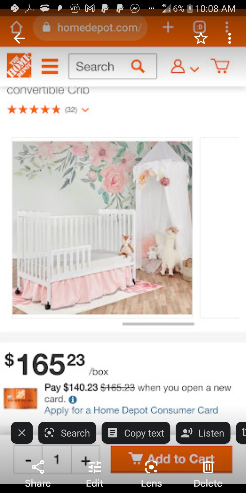 New in Box. DOM 3 in 1 crib