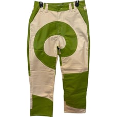 Emmiol PU Faux Leather Pants Green Swirl Womens Size XL High Rise NWT Vegan