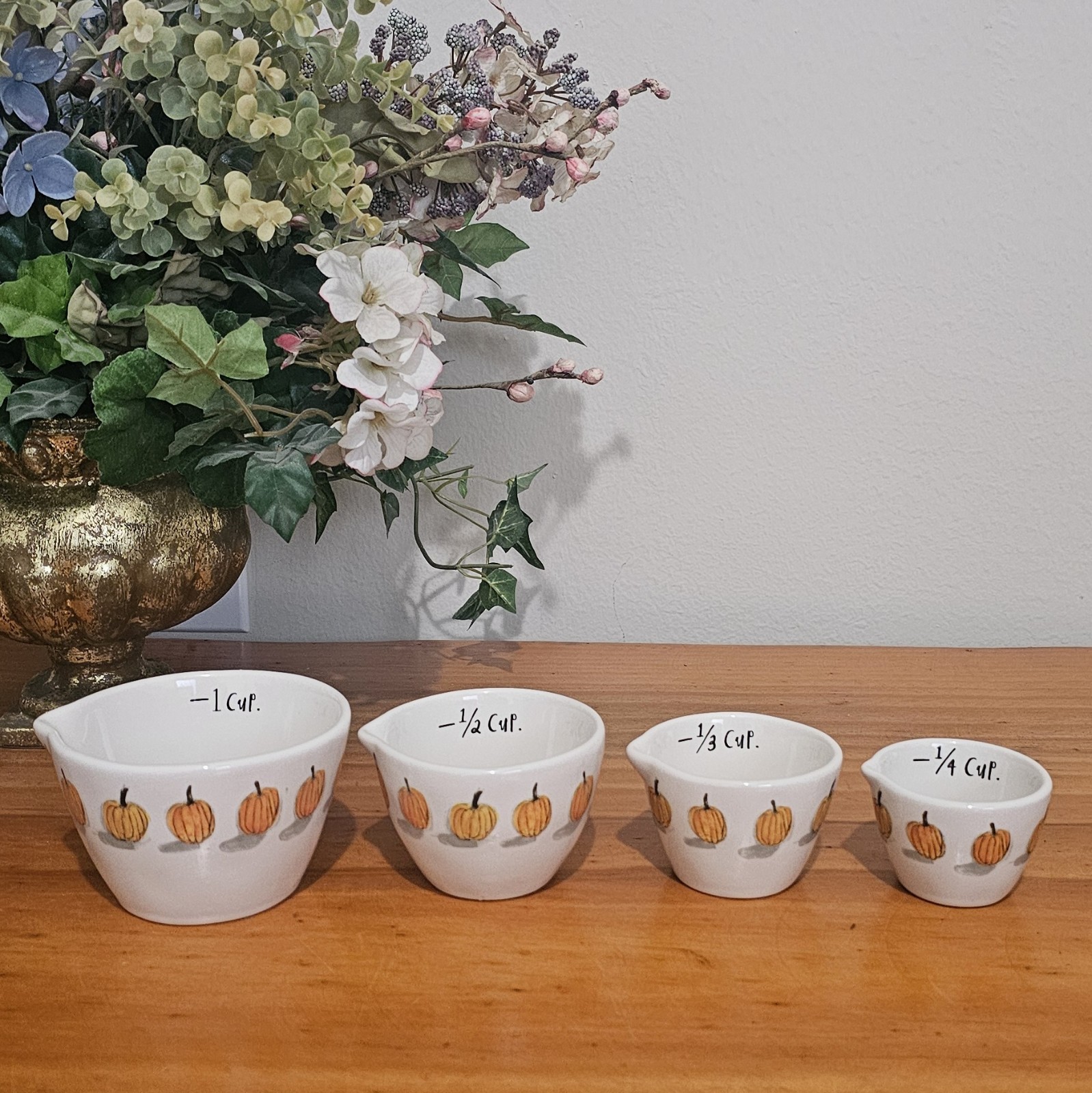 RAE DUNN PUMPKIN MEASURING CUPS – 4-PIECE SET