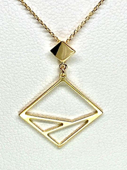 14K YELLOW GOLD GEOMETRIC PENDANT