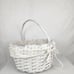 Pottery Barn White Polka Dot Lined Wicker Easter Basket Removable Handle Rainbow