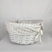 Pottery Barn White Polka Dot Lined Wicker Easter Basket Removable Handle Rainbow