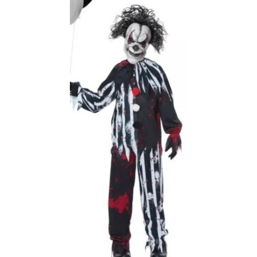 Spirit Halloween Kids Freakshow Clown Costume Mask Killer Horror Circus Boys XL