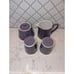 Maxwell & Williams Krinkle Purple Creamer Sugar Bowl Salt Pepper Shaker 5pc Set