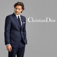 Dior Custom Navy Pinstripe Wool Suit 42R Pants 32w x 30i