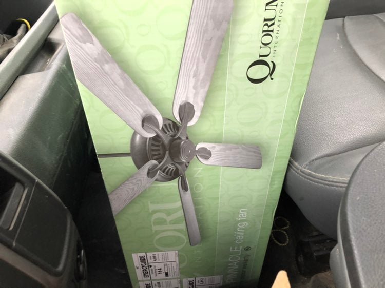 Qurom pinnnacle ceiling fan (satin nicke