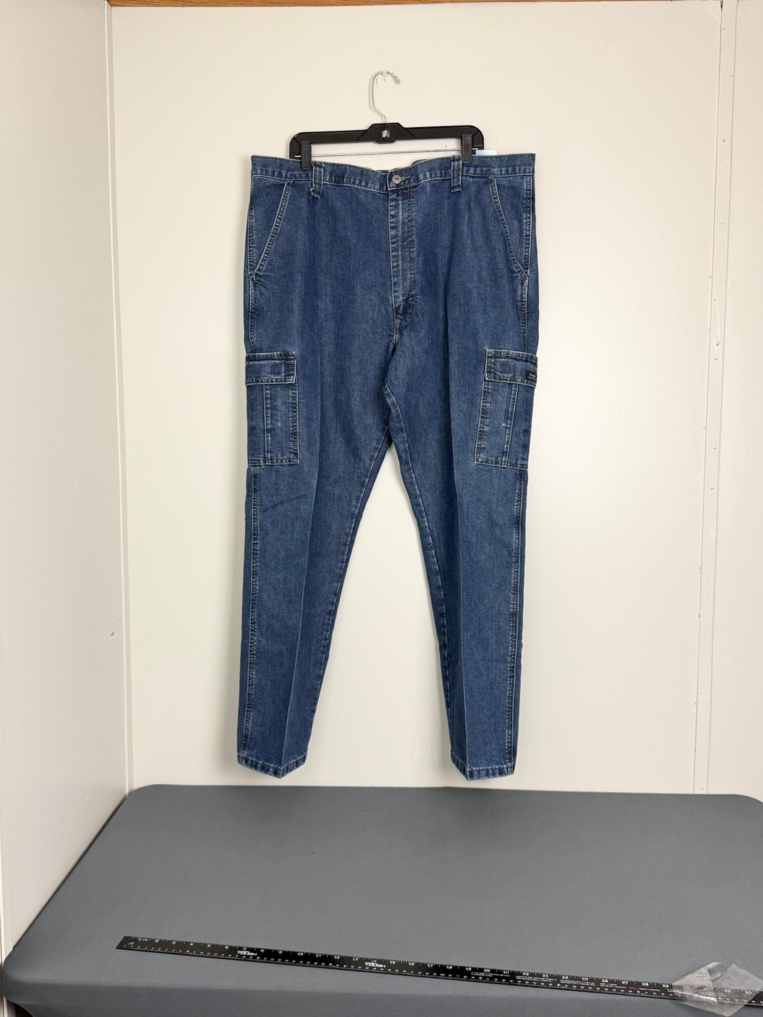 Vintage Y2K Mens 42x32 Wrangler Cargo Denim Skater Jeans Loose Baggy