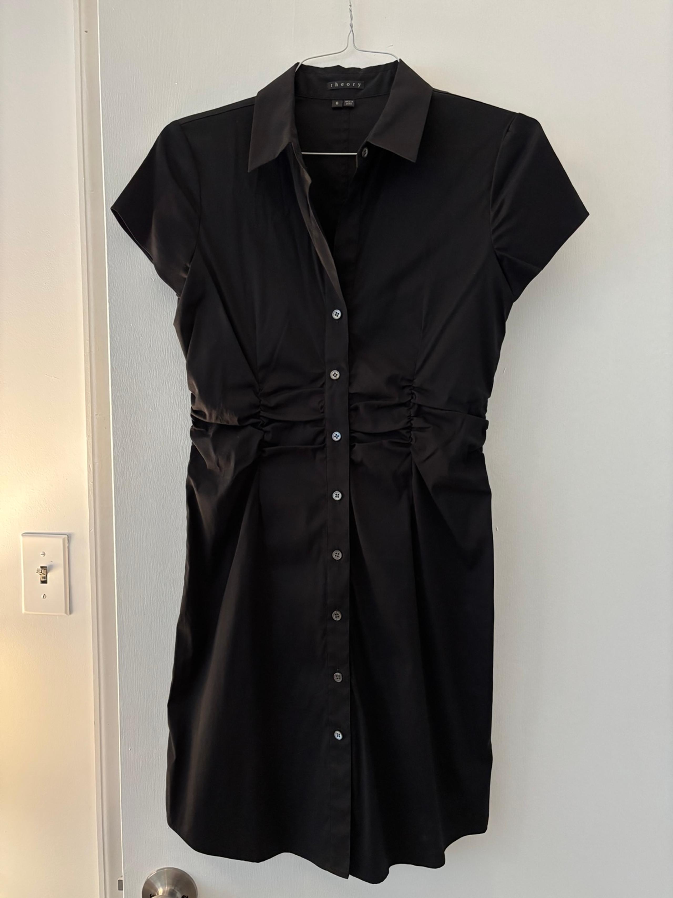 Theory black shirt dress