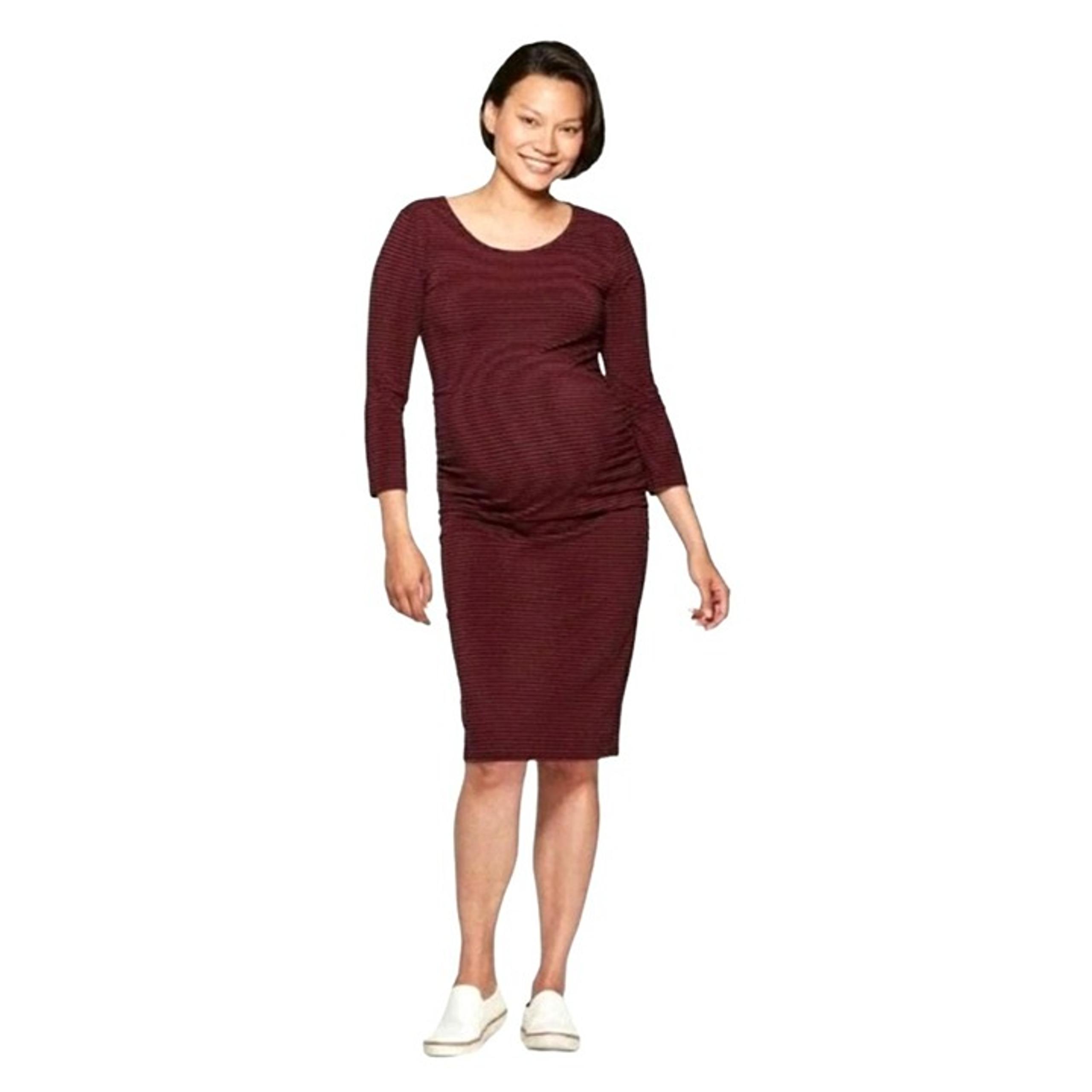 ISABEL MATERNITY Dress 3/4 Sleeve Stretch Shirred Side T-Shirt Pregnancy