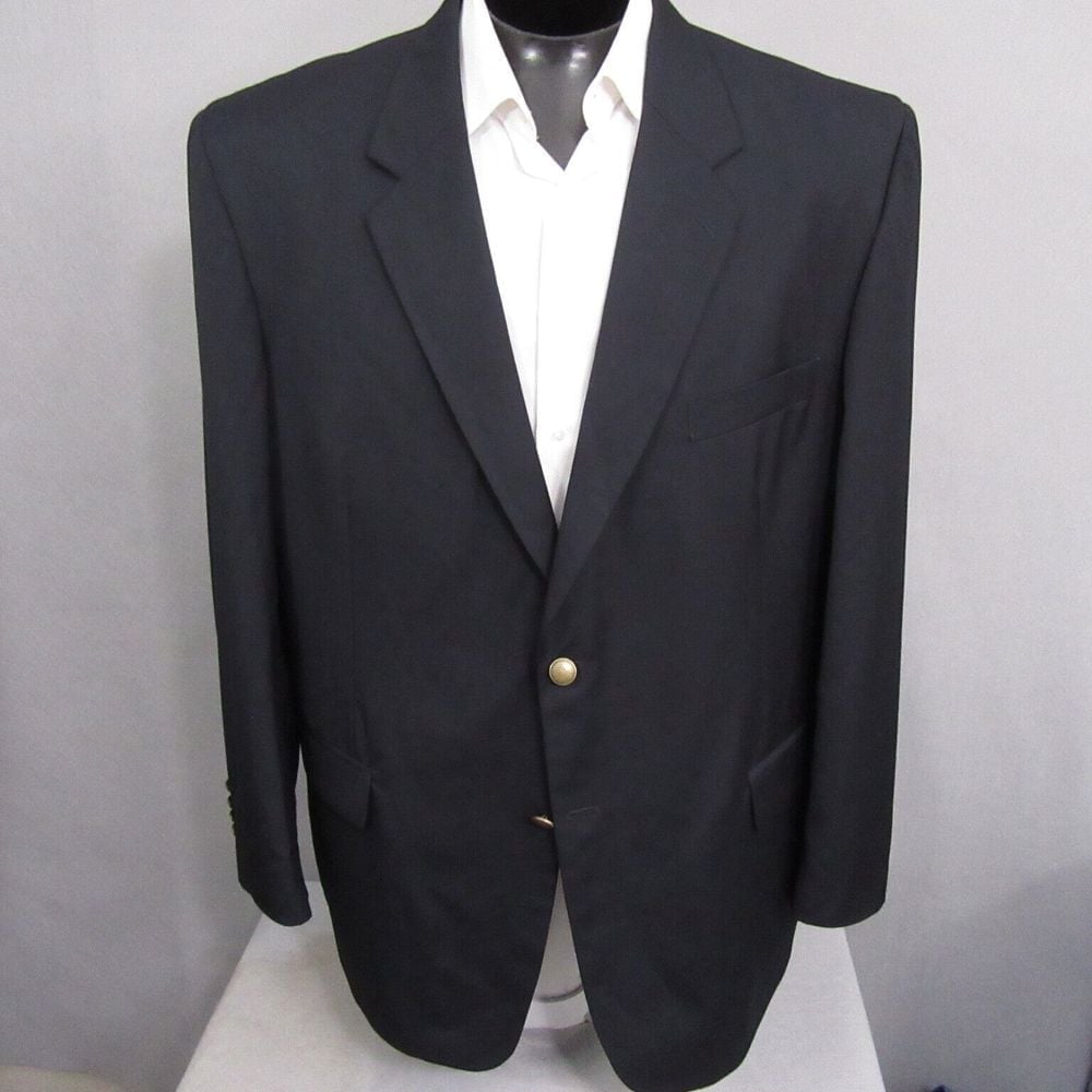 Kilburne and Finch Mens Classic Blue Blazer 48L Navy Gold Button Jacket