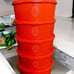 Vintage Set Of 5 Mandarin Orange Tupperware Servalier 8 Cup Canisters