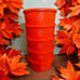 Vintage Set Of 5 Mandarin Orange Tupperware Servalier 8 Cup Canisters