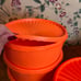 Vintage Set Of 5 Mandarin Orange Tupperware Servalier 8 Cup Canisters