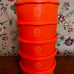 Vintage Set Of 5 Mandarin Orange Tupperware Servalier 8 Cup Canisters