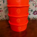 Vintage Set Of 5 Mandarin Orange Tupperware Servalier 8 Cup Canisters