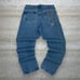 Carhartt Jeans Baggy Wide Leg Fit Medium Wash Denim Leather Logo Distressed