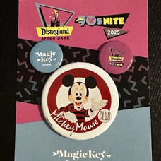 Disney Disneyland 90s Nite Magic Key Button Set Mickey Mouse Logos 3 Buttons