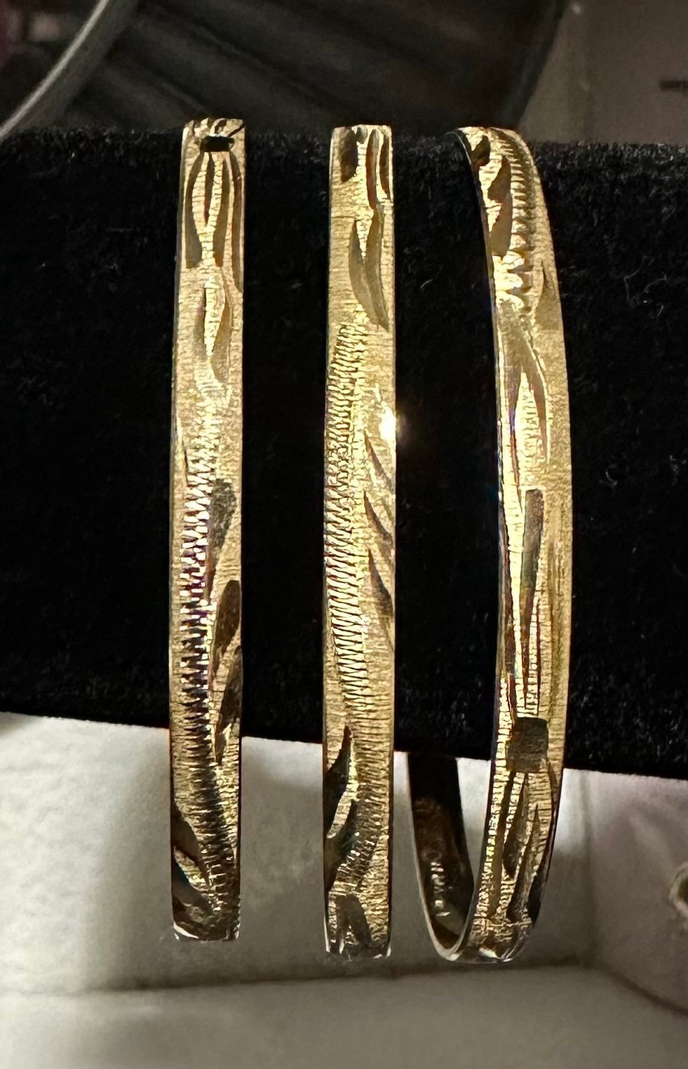 Set of 3 - 14K Plated Gold Bangles for Little Girls