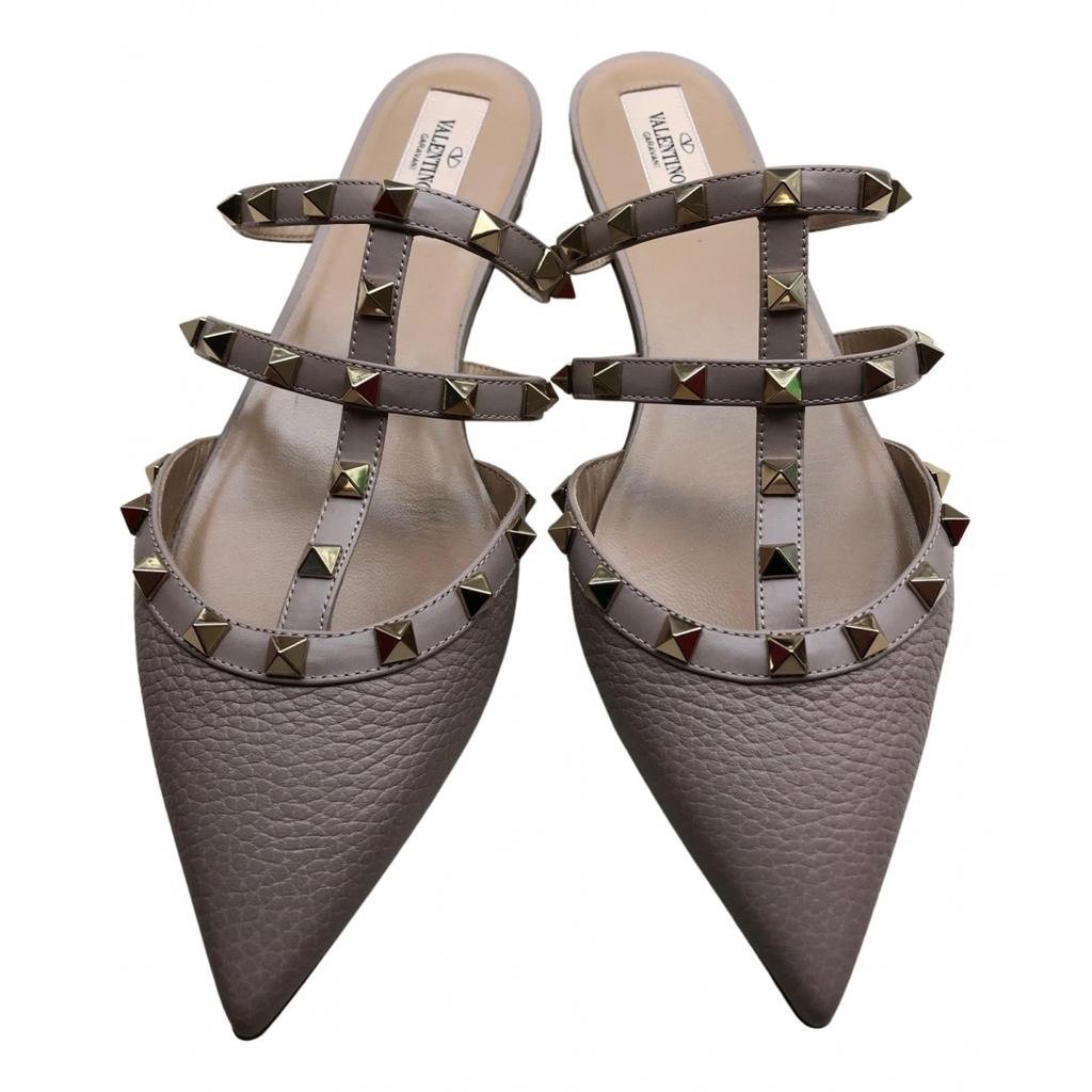 Valentino Poudre Rockstud Pointed Toe Mule Sz. 37.5